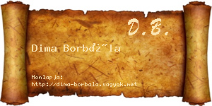 Dima Borbála névjegykártya